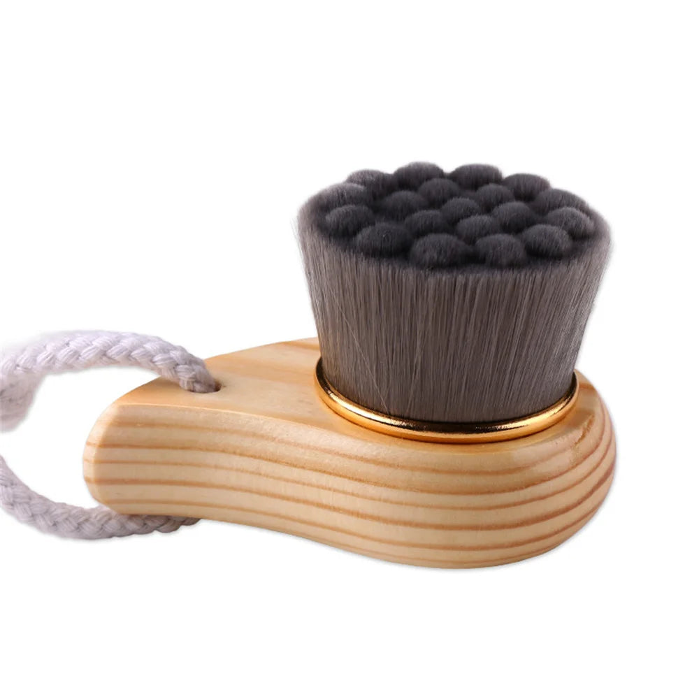 1pc Wooden Handle Face Cleansing Brush