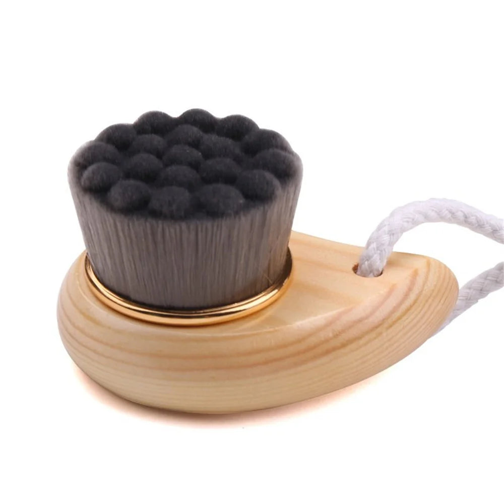 1pc Wooden Handle Face Cleansing Brush