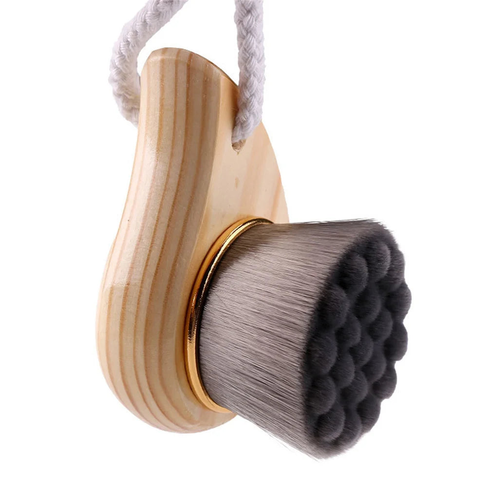 1pc Wooden Handle Face Cleansing Brush