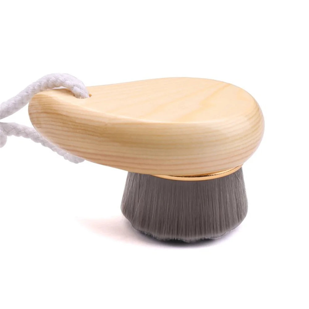 1pc Wooden Handle Face Cleansing Brush